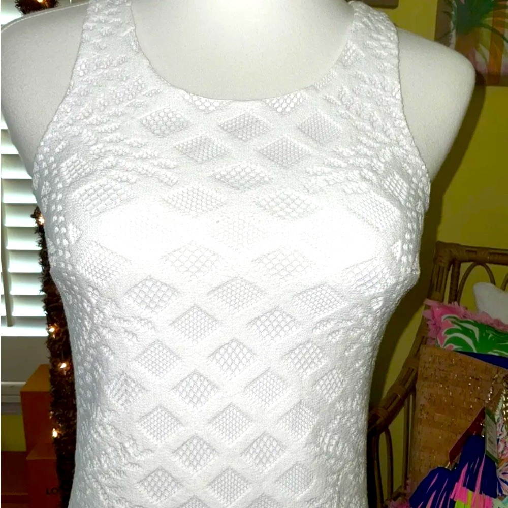 Lilly Pulitzer NWT Marquette Shift Dress Pineapple Geo Lace White - Picture 7 of 12
